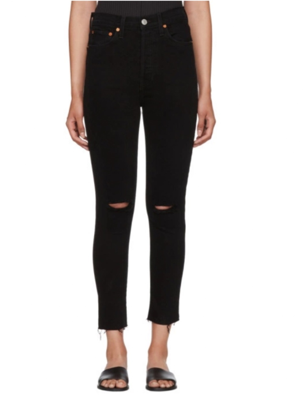 Re/Done High Rise Black Skinny Jeans